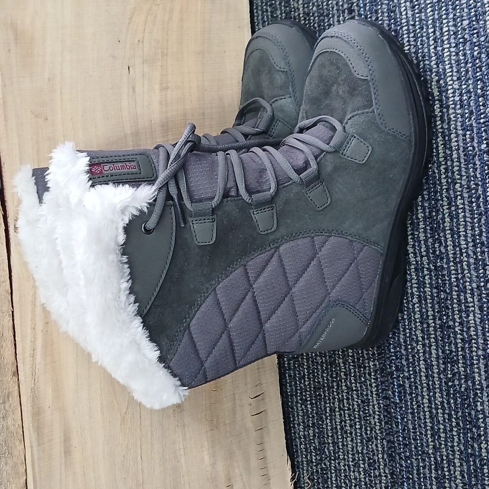 Columbia Ice Maiden II Gray Insulated Waterproof Snow Boots Women's Size 6 - Picture 3 of 9